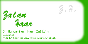 zalan haar business card